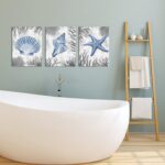 Kalormore Sea Coastal Style Canvas Wall Art Blue and Grey Starfish Shell Conch C... - Image 6