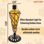 Metal & Glass Table Lamp – Teardrop Style Outdoor Oil Lamp w/ Black Metal Frame ... - Image 4