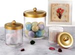 SheeChung 3-Pack Plastic Apothecary Jars with Gold Metal Lids - Large 50oz, 25oz... - Image 6