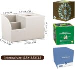 PU Leather Square Tissue Box Cover - Multi-Functional Tissue Box Holder, Tissue ... - Image 4