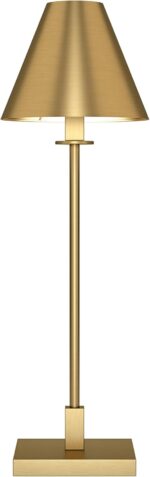 Henn&Hart 28" Modern 1-Light Table Lamp with Gold Metal Cone Shade for Dining Ro... - Image 7