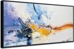 Ardemy Framed Abstract Wall Art 40"x20" - Blue Purple Gold Textured Canvas Paint... - Image 3