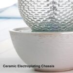 Water Fountain Indoor, Ceramic Tabletop Indoor Fountains with Glass Ball, Modern... - Image 7