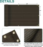 Bynbbur 2.5' x 25' Brown Balcony Privacy Screen Apartment Deck Railing, Mesh Fen... - Image 4