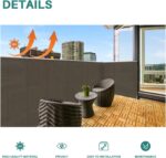 Bynbbur 2.5' x 25' Brown Balcony Privacy Screen Apartment Deck Railing, Mesh Fen... - Image 6