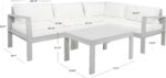 SAFAVIEH Outdoor - Endelia Conversation Set - Grey & Beige - Solid Wood with Cus... - Image 5