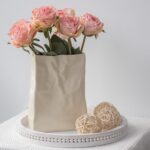 Relexome Paper Bag Vase Crinkle Wide Ceramic Flower Vase Cream White Boho Wabi-S... - Image 4