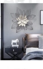 Wall Decor Wall Decor Sculptures Light Luxury Iron Metal Pendant Flower Wall Dec... - Image 7