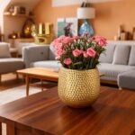 6 Inch Golden Plant Pot, Small Succulent Planter for Indoor Plants, Tabletop Dec... - Image 3