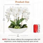 Briful Orchid Artificial Flowers 18in White Fake Orchid Silk Flowers with Cerami... - Image 3