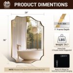 ANDY STAR Bathroom Mirror, 28x36 Inch Brushed Gold Vanity Mirror, Stainless Stee... - Image 3