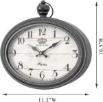 Retro Oval Wall Clock. Black Vintage Antique Style. Battery Operated Decor Wall ... - Image 3