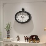 Retro Oval Wall Clock. Black Vintage Antique Style. Battery Operated Decor Wall ... - Image 4