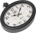 Retro Oval Wall Clock. Black Vintage Antique Style. Battery Operated Decor Wall ... - Image 9