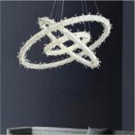 Modern Nordic Art Deco Led Chaner Luxurious K9 Crystals Circle Pendant Lamp Parl... - Image 3
