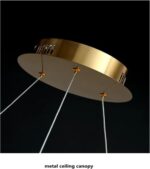 Modern Nordic Art Deco Led Chaner Luxurious K9 Crystals Circle Pendant Lamp Parl... - Image 5