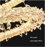 Modern Nordic Art Deco Led Chaner Luxurious K9 Crystals Circle Pendant Lamp Parl... - Image 7