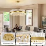 Modern Crystal Chandeliers for Living Room, 40 Inch Large Gold Crystal Chandelie... - Image 5
