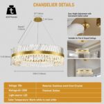 Modern Crystal Chandeliers for Living Room, 40 Inch Large Gold Crystal Chandelie... - Image 6