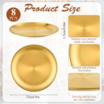 8 Pcs 9 Inch Round Gold Tray, Stainless Steel Gold Dessert Trays, Bar Tray for C... - Image 3
