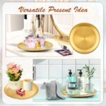 8 Pcs 9 Inch Round Gold Tray, Stainless Steel Gold Dessert Trays, Bar Tray for C... - Image 9