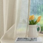 HolidayIdeas 4 Panels Outdoor Sheer Curtains for Patio Waterproof-Natural Linen ... - Image 3