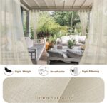 HolidayIdeas 4 Panels Outdoor Sheer Curtains for Patio Waterproof-Natural Linen ... - Image 4