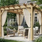 HolidayIdeas 4 Panels Outdoor Sheer Curtains for Patio Waterproof-Natural Linen ... - Image 8