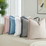 JUSPURBET Champagne Velvet Throw Pillow Covers 16x16 Inch Set of 2 with Soft Tas... - Image 5