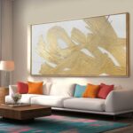 XIANSHOU White and Gold Wall Painting Neutral Wall Decor Modern Abstract Wall Ar... - Image 3
