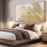 XIANSHOU White and Gold Wall Painting Neutral Wall Decor Modern Abstract Wall Ar... - Image 4