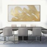 XIANSHOU White and Gold Wall Painting Neutral Wall Decor Modern Abstract Wall Ar... - Image 6
