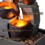 GOSSI Tabletop Water Fountain with LED Lights, Indoor Waterfall Fountain with Ca... - Image 4