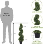 THE BLOOM TIMES 3ft Spiral Topiary Trees Artificial Outdoor Set of 2, 36" Faux B... - Image 3