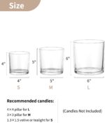 NUPTIO Hurricane Glass Candle Holders: Set of 3 Thick Glass Large Pillar Candle ... - Image 4