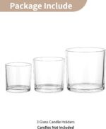 NUPTIO Hurricane Glass Candle Holders: Set of 3 Thick Glass Large Pillar Candle ... - Image 8
