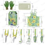 10-Piece Garden Tool Set – Green Floral Print Gardening Hand Tools with Non-Slip... - Image 3