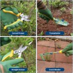 10-Piece Garden Tool Set – Green Floral Print Gardening Hand Tools with Non-Slip... - Image 5