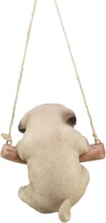Ebros Gift Adorable Lifelike Teacup Pug Puppy Dog Macrame Branch Hanger 5.5" Tal... - Image 5