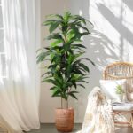Yepdin 5 FT Dracaena Tree Artificial, Fake Tree with Plastic Pot, Faux Tropical ... - Image 5