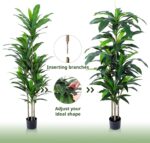 Yepdin 5 FT Dracaena Tree Artificial, Fake Tree with Plastic Pot, Faux Tropical ... - Image 6