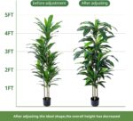 Yepdin 5 FT Dracaena Tree Artificial, Fake Tree with Plastic Pot, Faux Tropical ... - Image 8