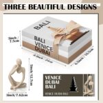 Wesiti 4 Pcs Decorative Books for Home Decor with Resin Statue Thinker Decoratio... - Image 3