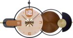 38x20 Inch Large Modern Wall Clock for Living Room - Metal & Wood Combination, S... - Image 5