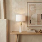 SAFAVIEH Couture Lighting Collection Toto Alabaster/Gold 27-inch Bedroom Living ... - Image 3