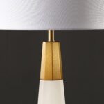 SAFAVIEH Couture Lighting Collection Toto Alabaster/Gold 27-inch Bedroom Living ... - Image 5