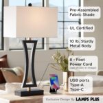 360 Lighting Roxie 31" Tall Set of 2 Modern Table Lamps with USB Ports A+C Charg... - Image 4