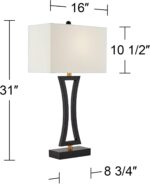 360 Lighting Roxie 31" Tall Set of 2 Modern Table Lamps with USB Ports A+C Charg... - Image 5
