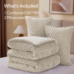 BEDELITE Fluffy King Size Comforter Set - Linen Fleece Soft Comforter for King S... - Image 4