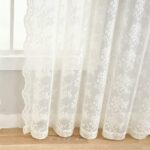 YJ YANJUN Vintage Lace Curtains Ivory Floral 105 inch Curtains 2 Panels for Livi... - Image 5